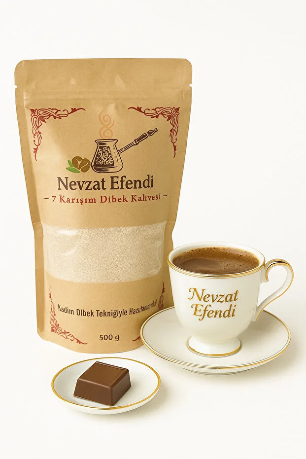 25 Adet Nevzat Efendi 7 Karışım Dibek Kahvesi 500 G – Taş Dibekte Geleneksel Lezzet