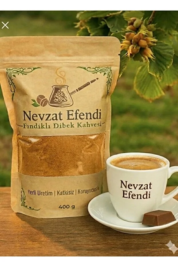 25 Adet Nevzat Efendi Fındıklı Dibek Kahvesi 400 G – Kavrulmuş Fındıkla Geleneksel Dibek Lezzeti
