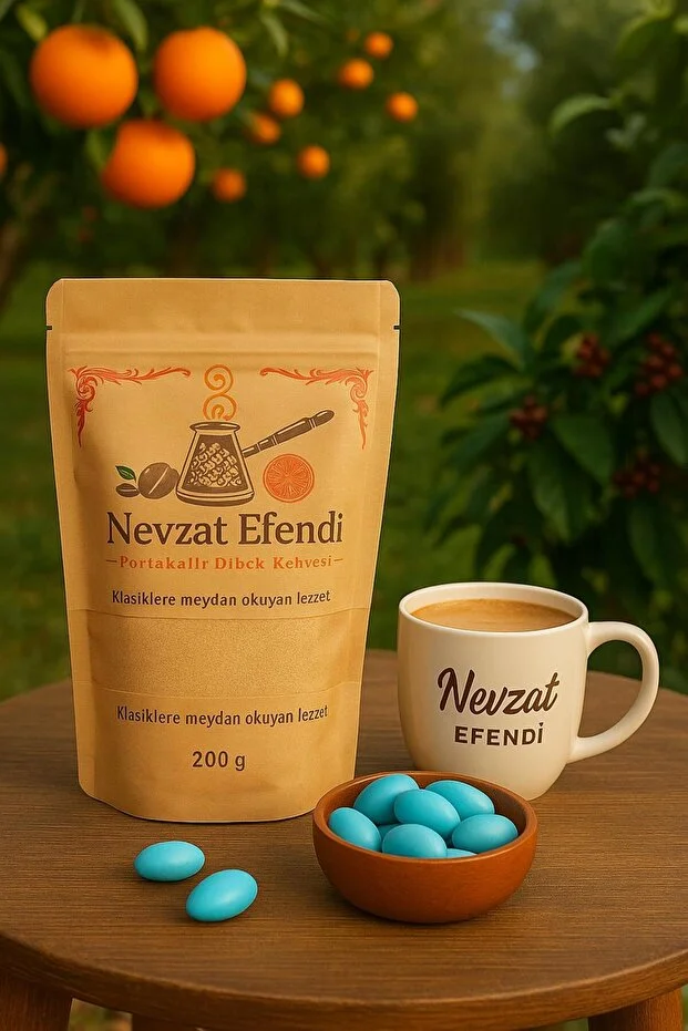 50 Adet Nevzat Efendi Portakallı Dibek Kahvesi 200 G – Doğal, Taze