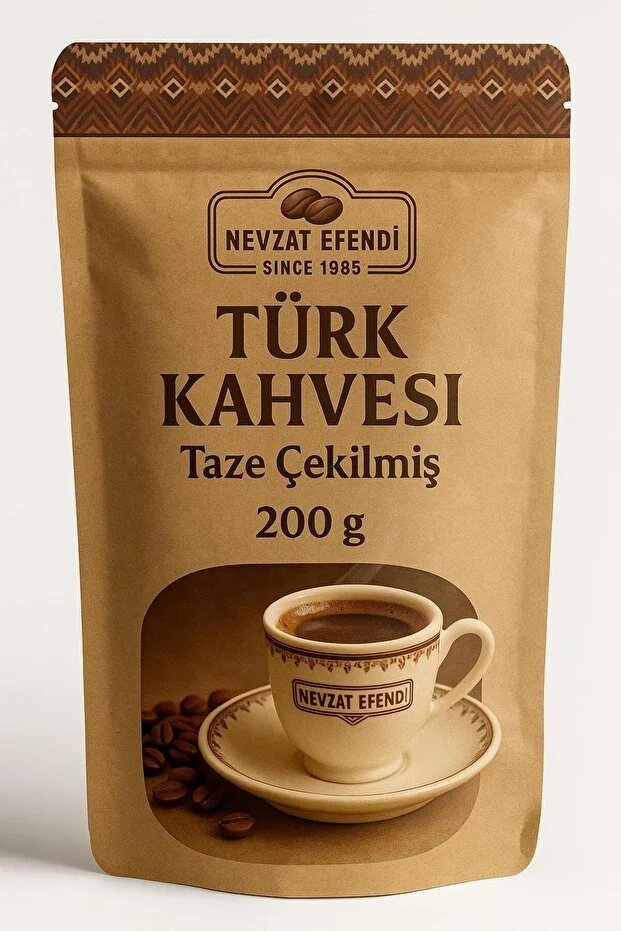 Nevzat Efendi Türk Kahvesi – Brezilya Çekirdeğinden, 200 G