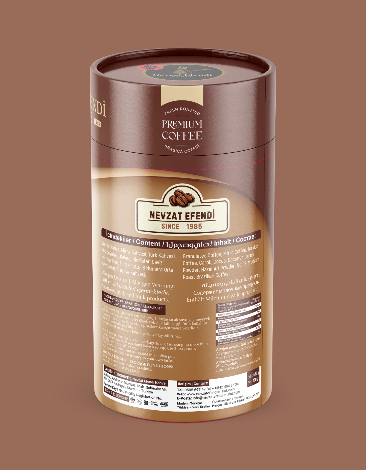 Nevzat Efendi Cappuccino Kahve – Premium Cappuccino Lezzeti | Toptan Satış | Minimum 25 Adet